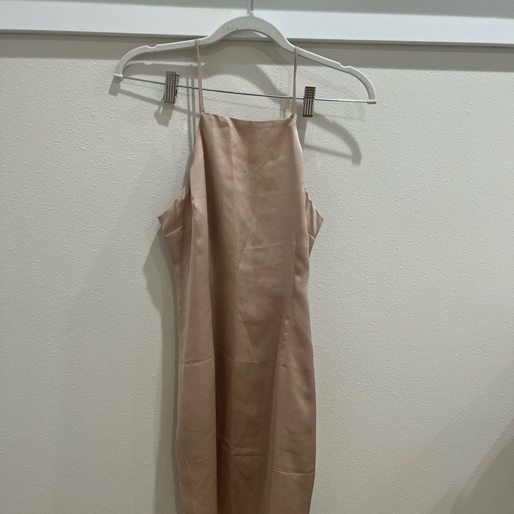 Abercrombie & Fitch Tan Strapless Slip Dress